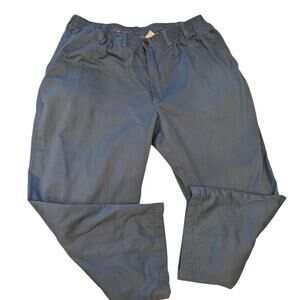 Haband Ice House Flannel Lined Slacks Mens 44 S Blue Elastic Waist Winter Pants